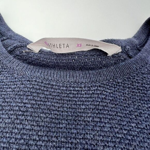 Athleta Varsity Side Zippers Sweater Blue Size XSmall - Picture 4 of 5